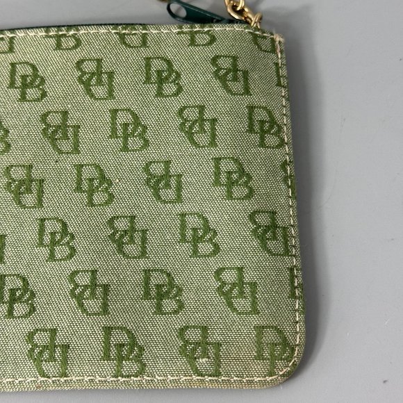 Dooney & Bourke Green DB Monogram Canvas Wristlet - Picture 3 of 12